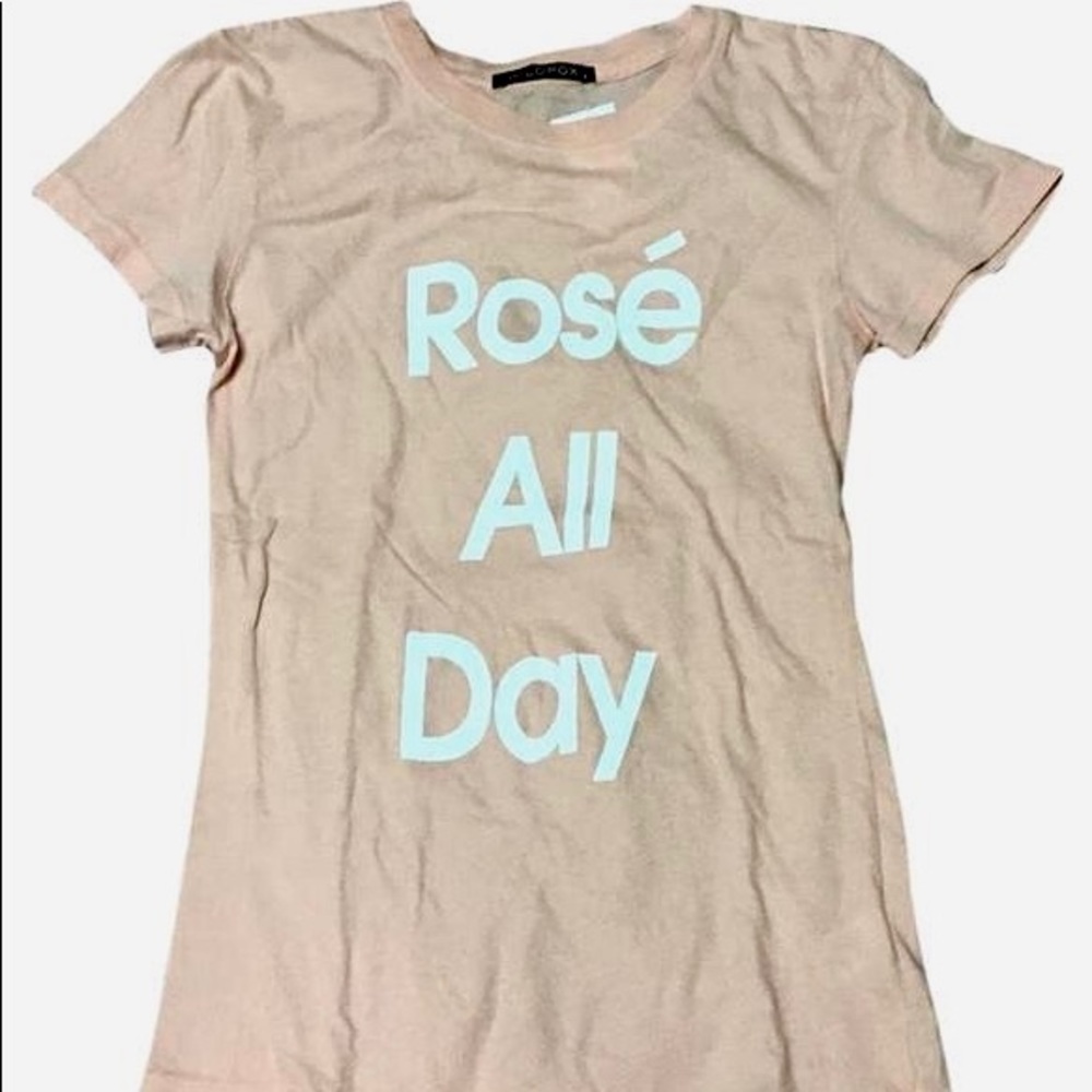 Wildfox Pink Rosé All Day T-Shirt